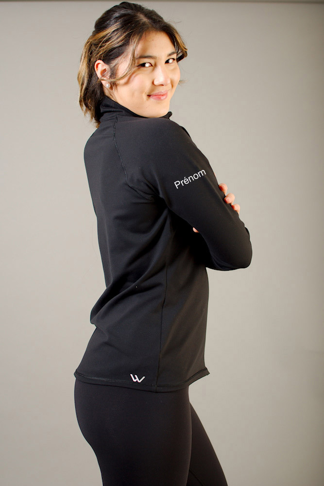 Vêtement Création Wissa fait 100% au Québec : Veste de sur vêtement en supplex noir - CPA Silhouette