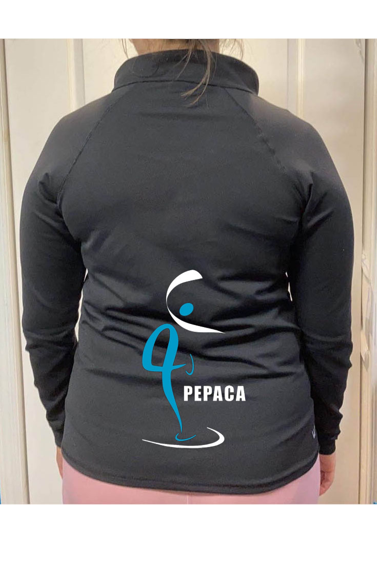 Vêtement Création Wissa fait 100% au Québec : Veste de survêtement en supplex noir - Avec poches - Pepaca